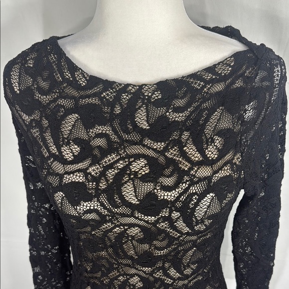 Anne Fontaine Black Lace Long Sleeve Blouse Size 40 / US 6-8 - Picture 5 of 13